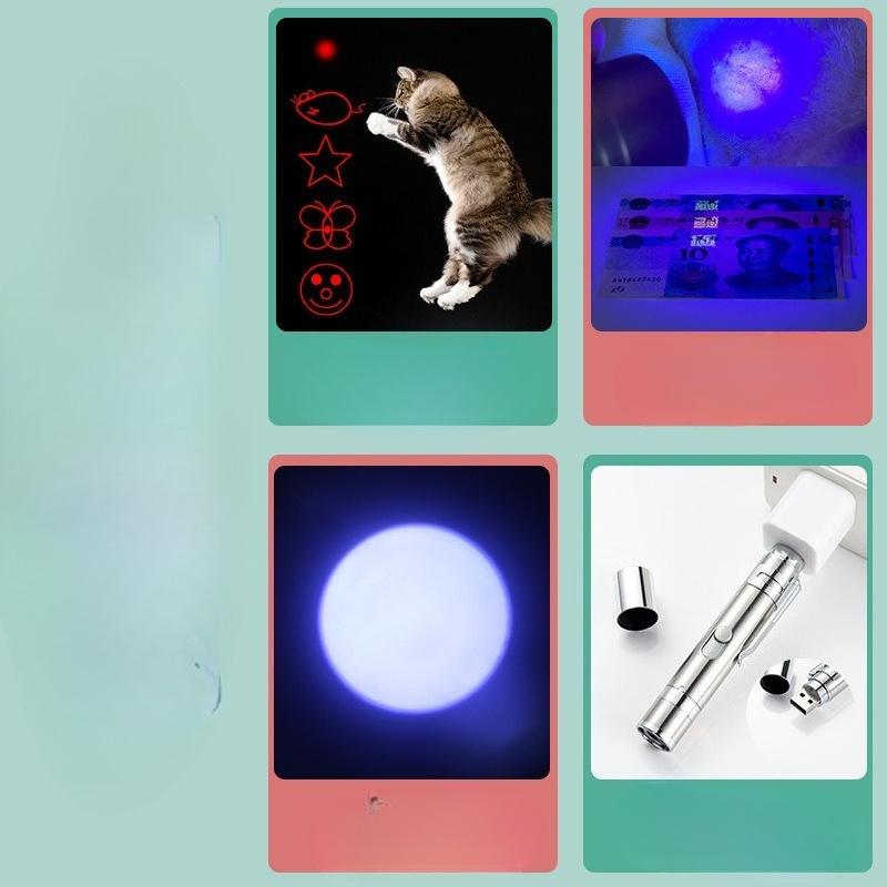 USB Charging Multi-functional Infrared Laser Multi-pattern Self-entertainment Interactive Pen Tip Cat Toy Laser Cat Teaser