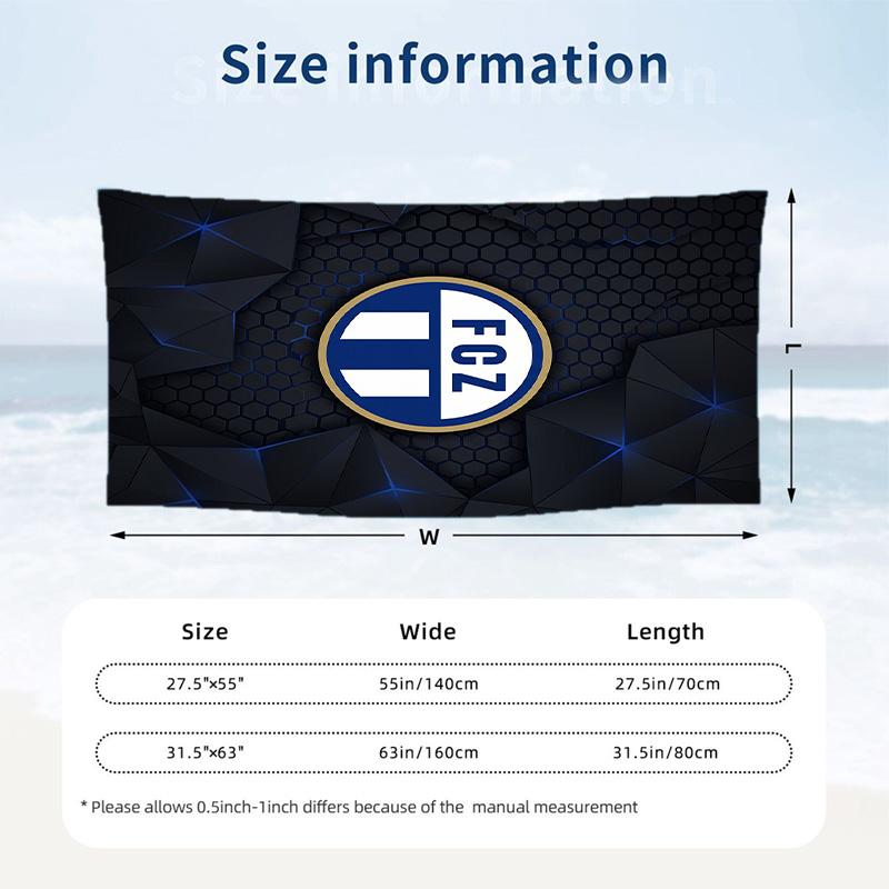 FC Zürich print Quick Dry Beach Towel Microfiber Absorbent Portable Travel Swimming Towel