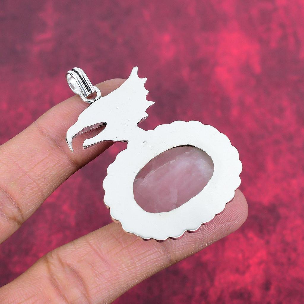 Ювелирные изделия из розового кварца, кулон из стерлингового серебра 925 пробы, ювелирные изделия ручной работы с драгоценными камнями, подарки для жены, абсолютно новый кулон