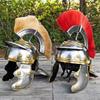 Set Of 2 Roman Empire Centurion Officer Helmet - Fully Functional 20 Gauge Steel Medieval Replica Costume Helmet