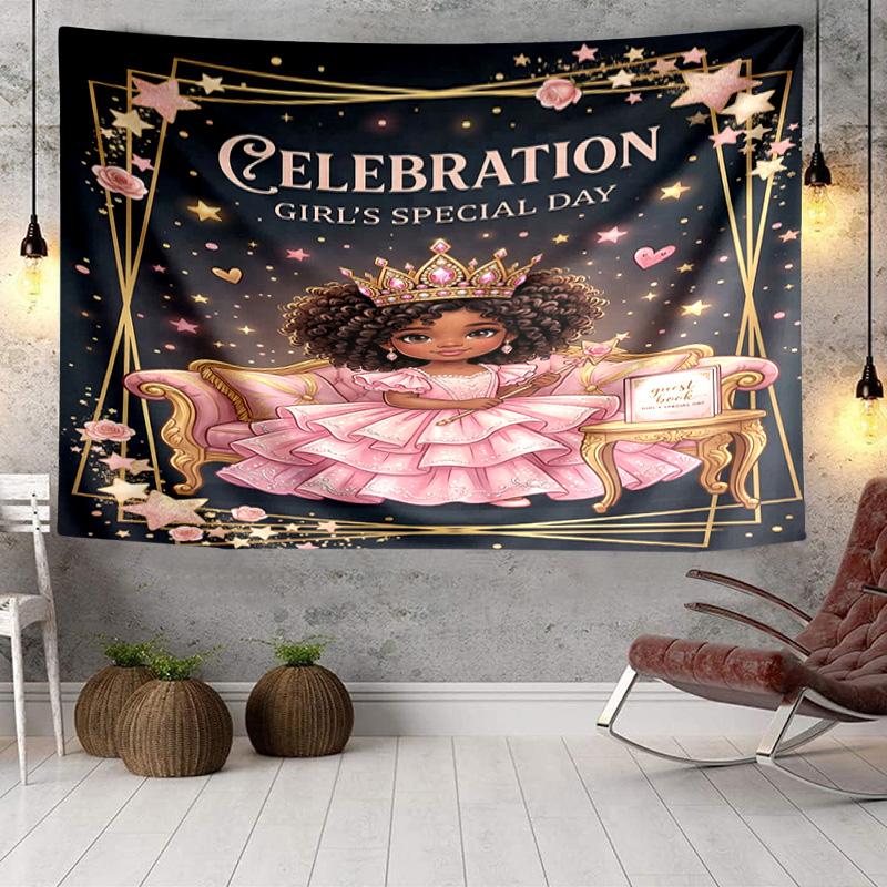 Galactic Princess Adventure Tapestry Room Decoration Wall Hanging for Living Room Bedroom, dormitory, Birthday and Christmas gifts