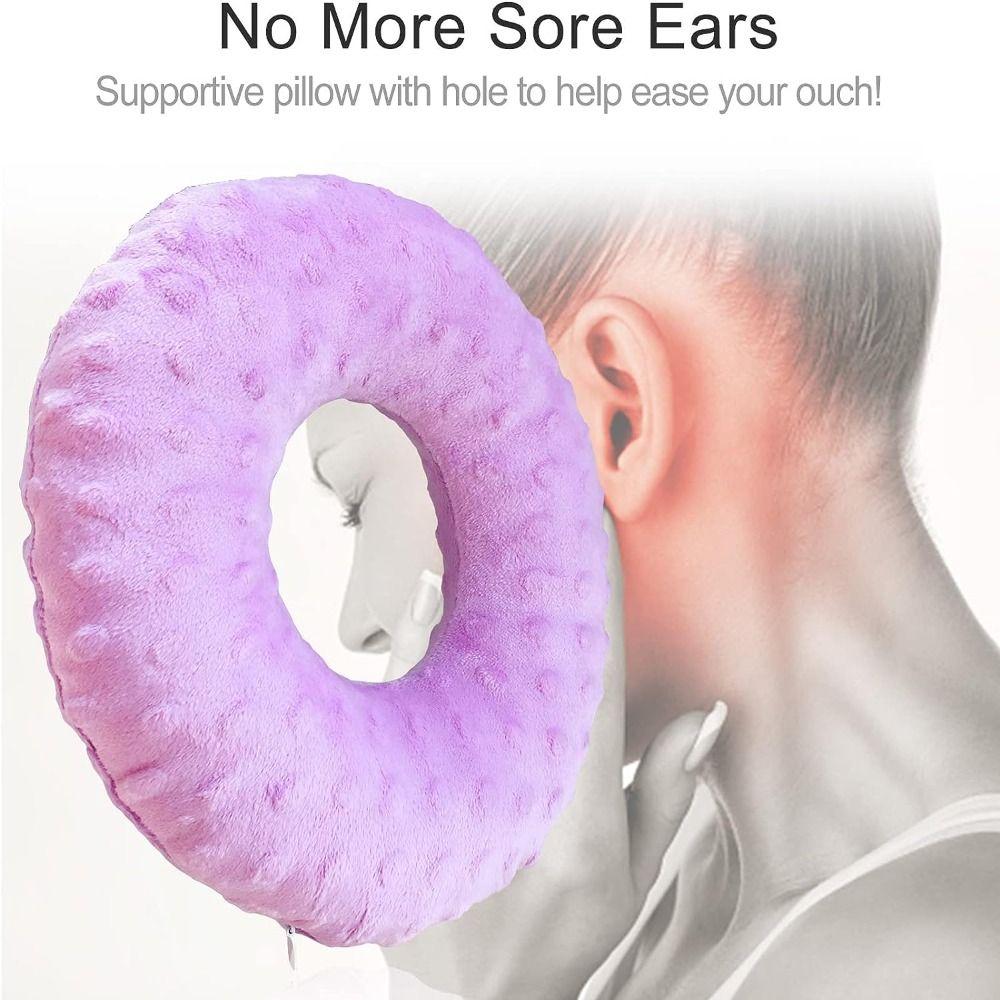 Подушка для облегчения боли в ушах, дышащая подушка для сережек, подушка с отверстием для уха, пирсинг ушей