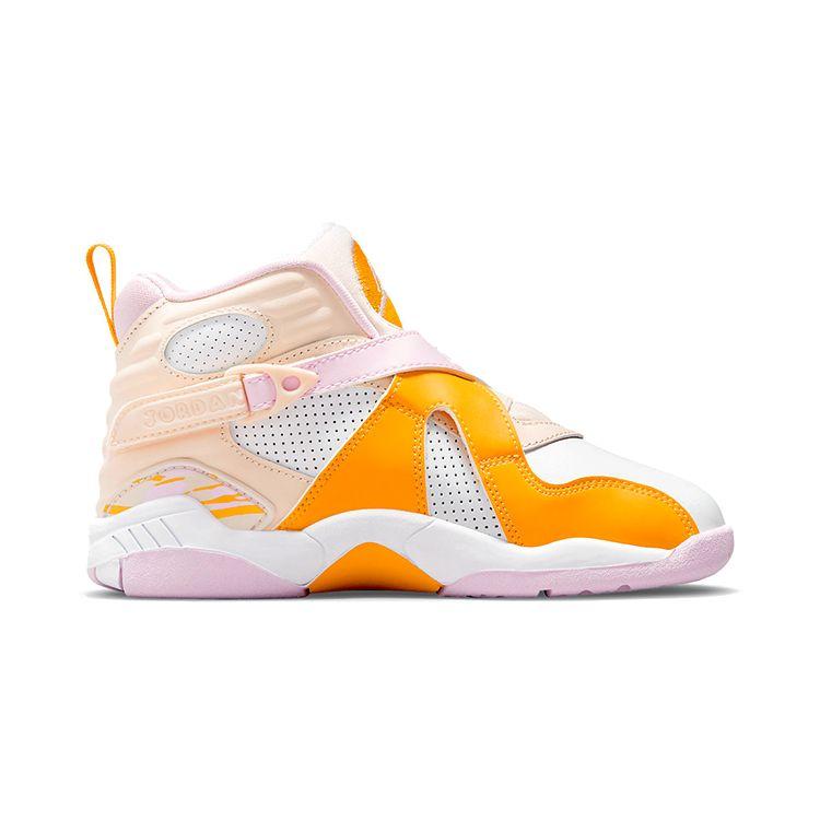 Air Jordan 8 Retro PS Light Arctic Pink Kids Sneakers Orange-Pearl White University-Gold 580529-816