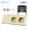 Настенные интеллектуальные выключатели BSEED Zigbee 1/2/3Gang с сенсорным управлением, разъемом USB Typ-C (европейский стандарт), управлением через приложение Tuya Smart Life.