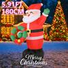 5.91FT LED Light Inflatable Santa Claus Wreath Toy Xmas Yard Party Decoration Home Ornament Supplie Christmas Holiday Gift