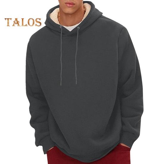 Зимняя мужская толстовка с капюшоном на бархатной подкладке, свободная, с длинными рукавами, со шнурком, большого размера, средней длины, с эластичными манжетами и подолом, повседневная толстовка для пары