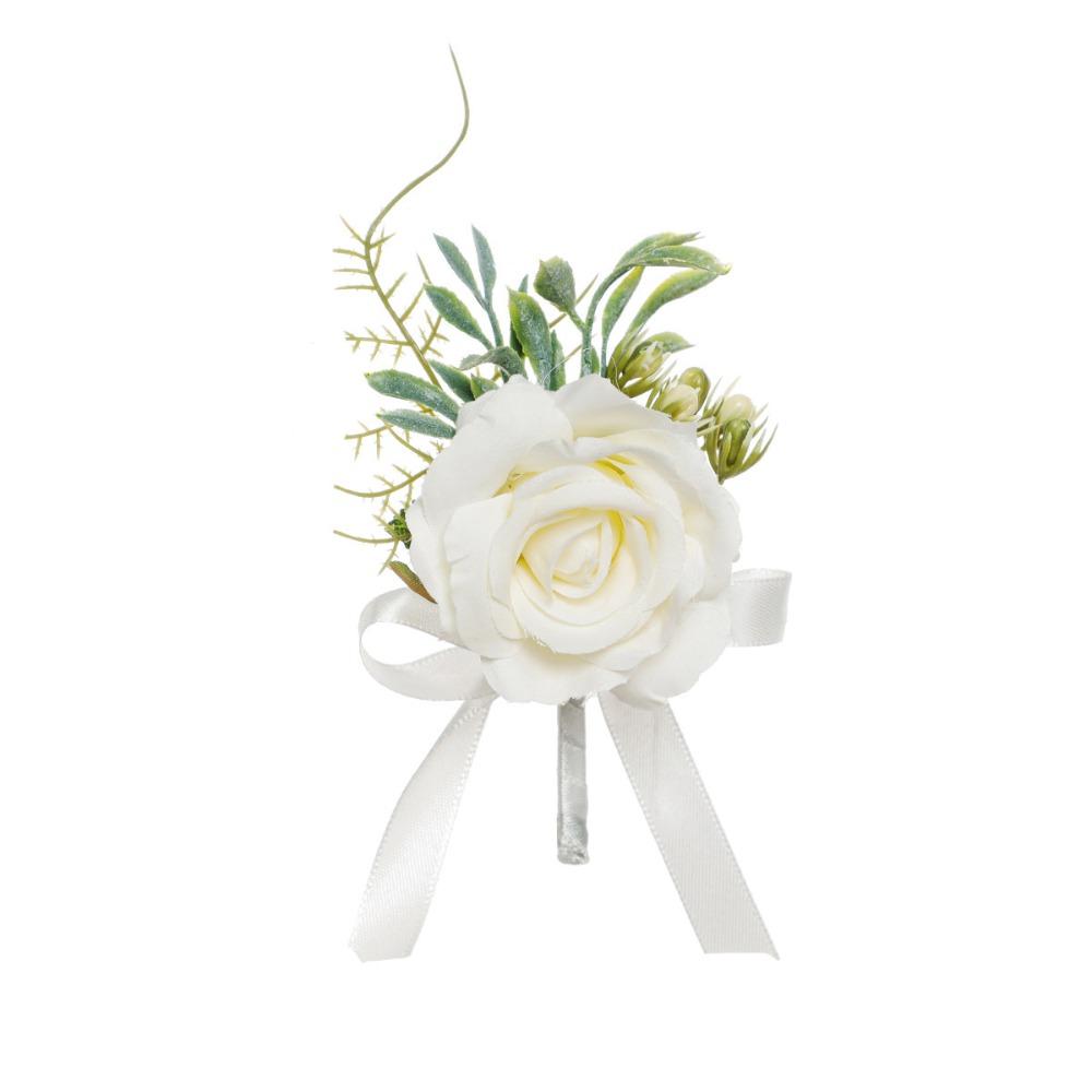 Pearl Bridegroom-bride Corsage Simulation Flower Rose Corsage Elegant Pearl Wrist Flower  Prom