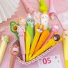1Pc Cute Cartoon Fruit Animal Decompression Gel Pen Creative Fun Kid Soft Elastic Pinch Pen Student Stationery School Supplies