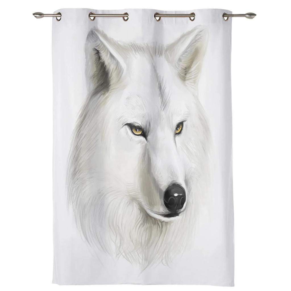 Шторы Животное Белый Волк для Спальни Гостиной Драпировка Кухня Детская Комната Занавеска для Окна Современный Домашний Декор