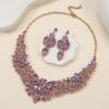 Dress Jewelry Necklace Earrings Two-Piece Set Colorful Flowers Bride Vintage Premium Design