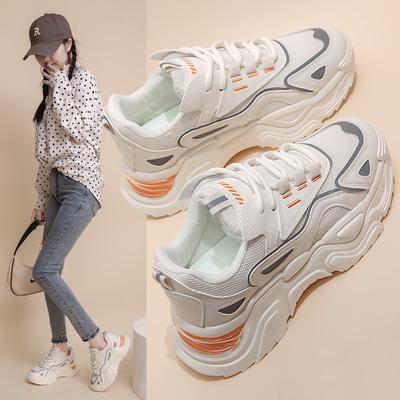 Корейская версия Daddy Shoes, женская весенняя новая модная дышащая повседневная спортивная женская обувь на толстой подошве с увеличенной подошвой