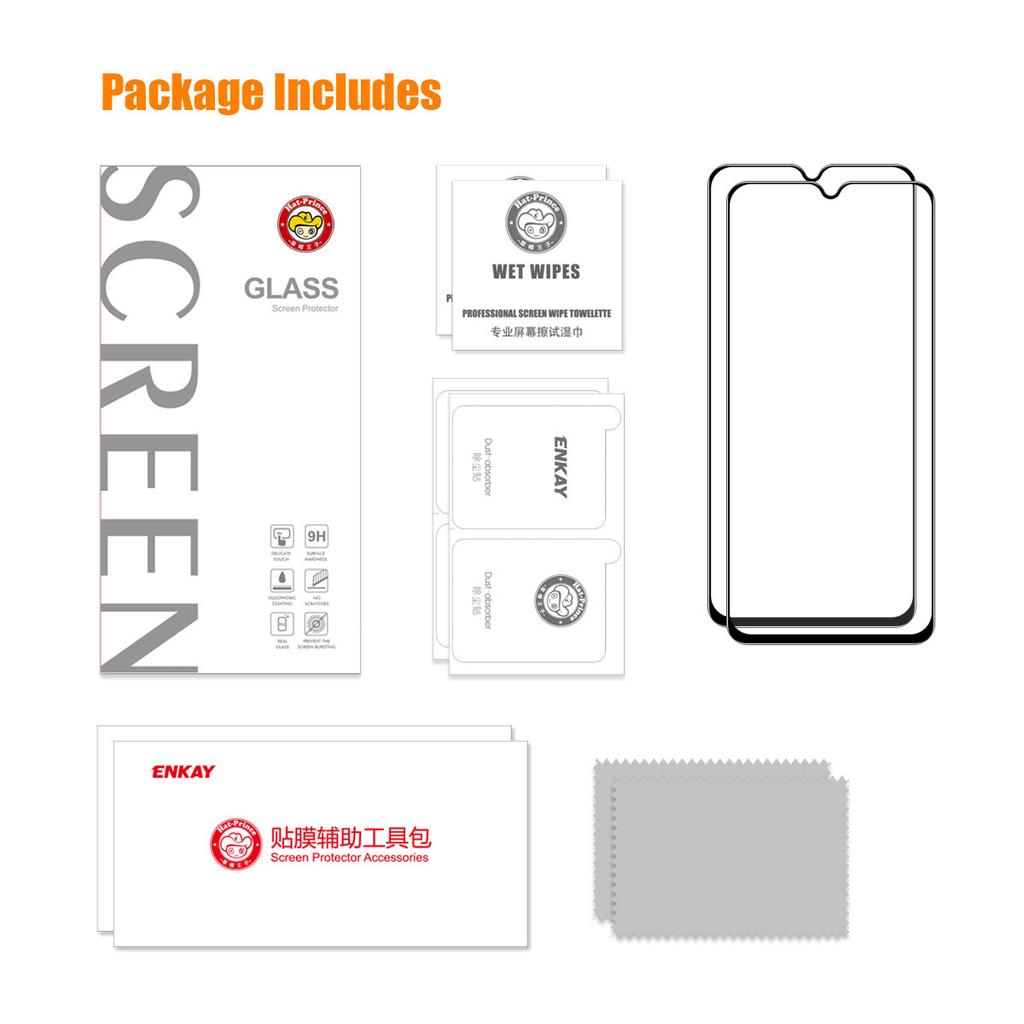 ENKAY HAT PRINCE 2Pcs for Oppo A2x 5G HD Screen Protector 9H High Aluminium-silicon Glass Screen Film