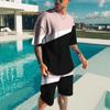 European and American Summer Men's Trend Casual Beach Style High-quality 3D Digital Printed T-shirt and Shorts Set
