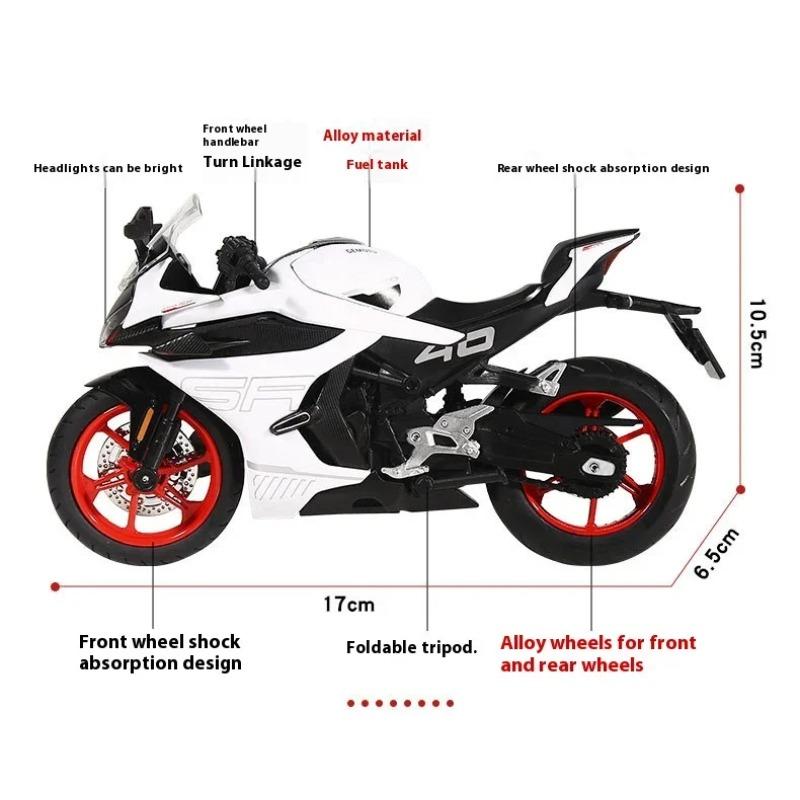 Симуляция 1/12 CFMOTO 450SR Металлический Модель Мотоцикла Звук и Свет Игрушечный Транспорт Средство Детский Мальчик Подарок на День Рождения Коллекция Миниатюра
