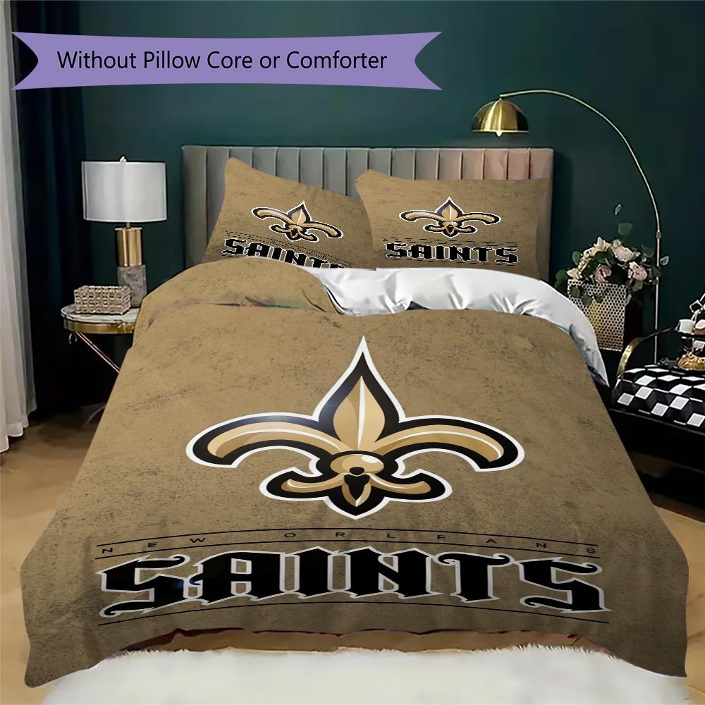 New Orleans Saints Pattern Bedding uilt Set uilt Cover Pillowcase Home Decoration Birthday Gift (1*duvet cover + 2*pillowcase without core)