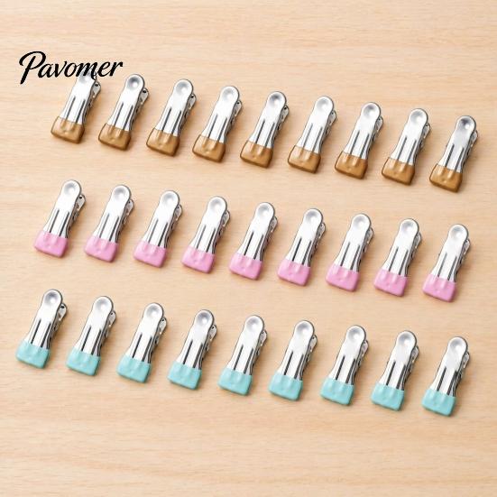 Rust Resistant Utility Clips for Outdoor Laundry 24PCS Stainless Steel Clothes Pegs, with Non-Slip Rubber Coating, Heavy Non Marking Fabric