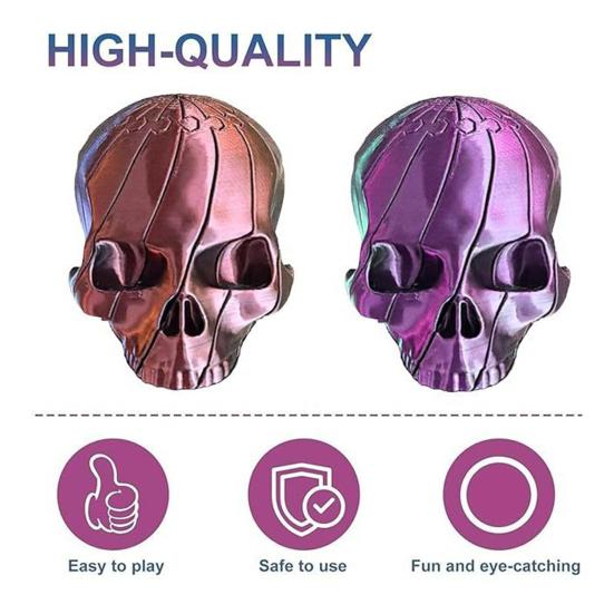 3D-печатная крутящаяся игрушка-череп Спиральный череп для снятия стресса Готическое шарнирное вращающееся черепное фиджет-спиннер Настольная игрушка Вечеринка