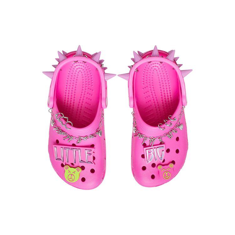 Crocs LittleBig X Классические клоги EVA Полые Модные Клоги на толстой подошве Унисекс клоги Розовый 207546-6QQ