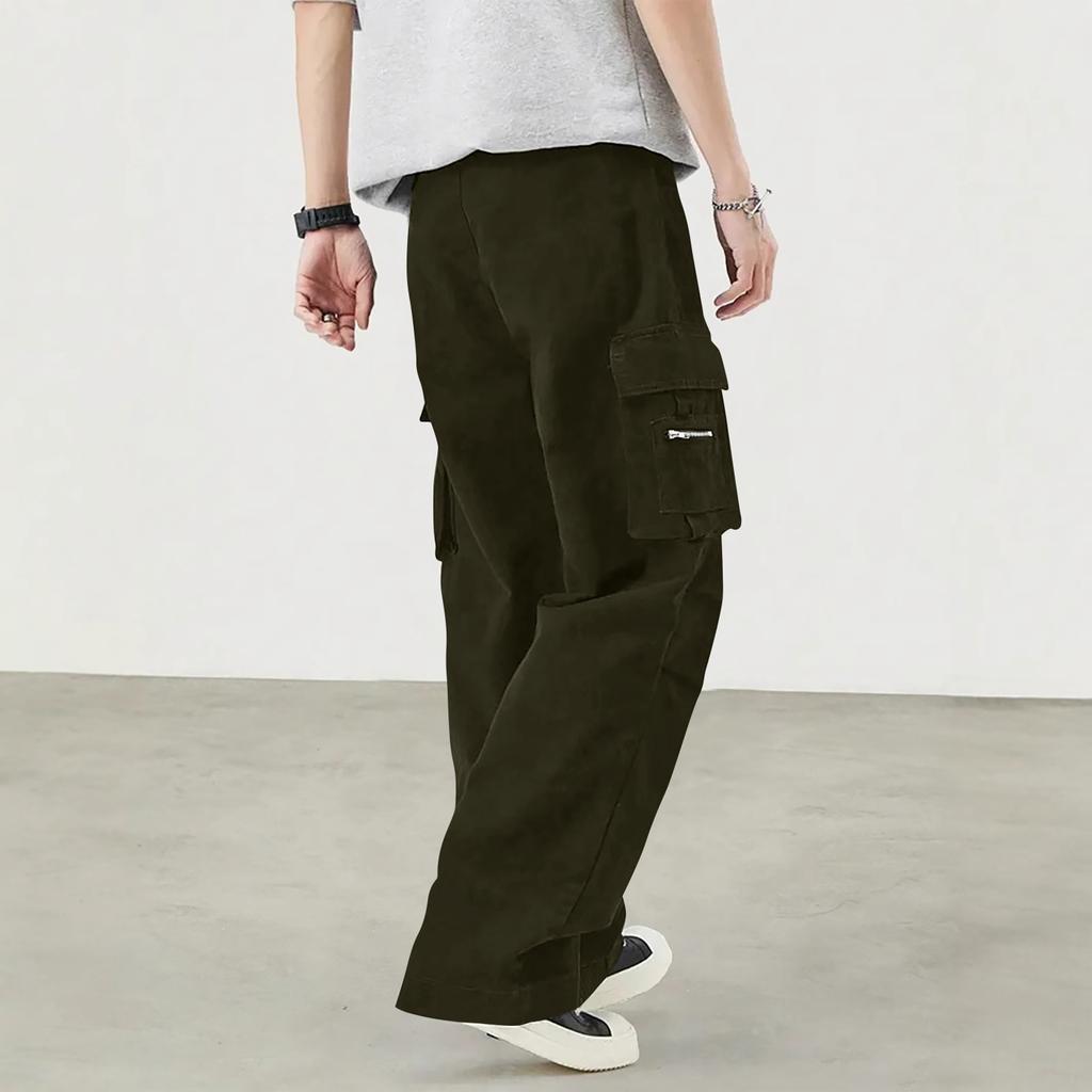 Мужские комбинезоны, повседневные брюки с несколькими карманами и завязками, походные брюки, хлопковые саржевые брюки