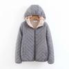 Women's Hooded Coat Casual Slim Check Lamb Fleece Top Thick Warm Plus-size Jacket