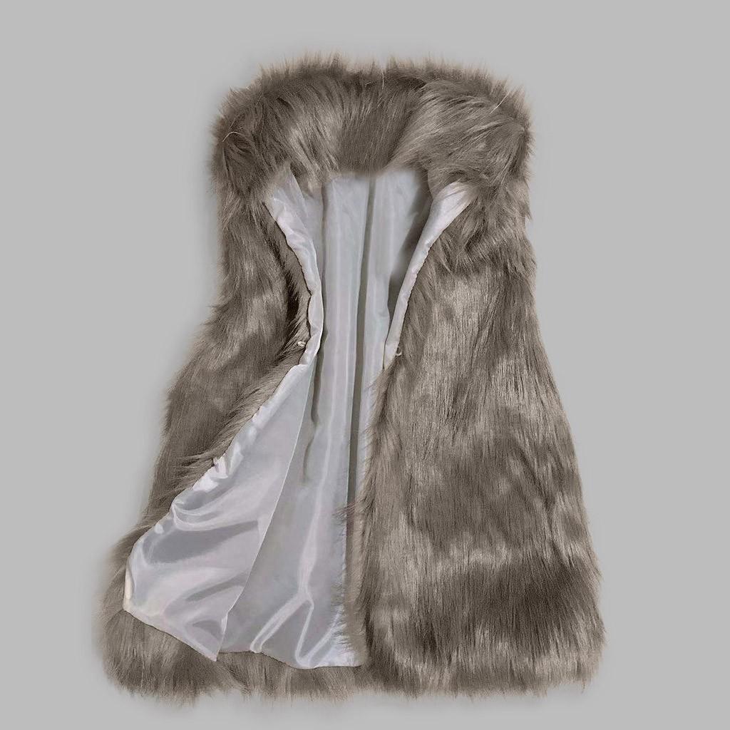 Women's Wool Vest Faux  Vest Stand Collar Faux  Vest Jacket