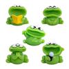Mini Frog Figurines Cartoon Big Mouth Chorus Frog Statue for Moss Landscape Flower Pot Accessories Resin Miniature Desktop Ornament for Car Home Decor
