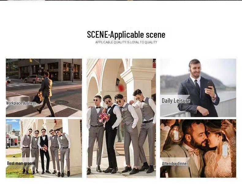 Западный костюм с жилетом для шаферов: Комплект-тройка с рубашкой и костюмом, идеально подходящий для осенне-зимних свадеб.