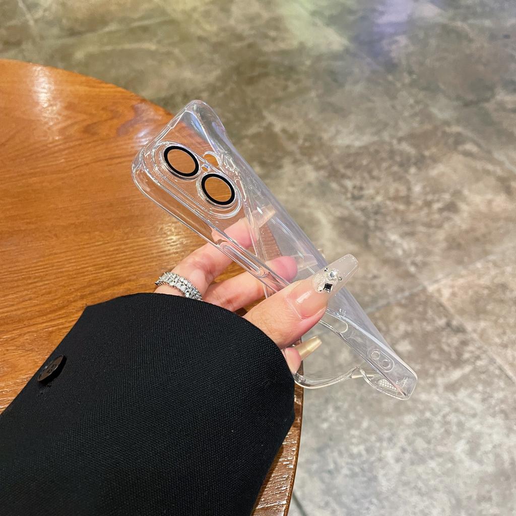 Чехол для полной защиты объектива iPhone 16 15 14 13 12 11 Pro Max, чехол с роскошным покрытием, прозрачный силиконовый мягкий чехол для 16 ProMax