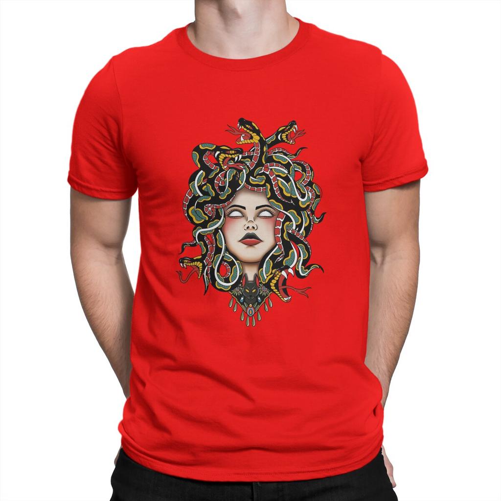 Medusa Old School Fitted Scoop Men T Shirts Medusa Funny Tees Short Sleeve O Neck T-Shirt Cotton Gift Idea Tops