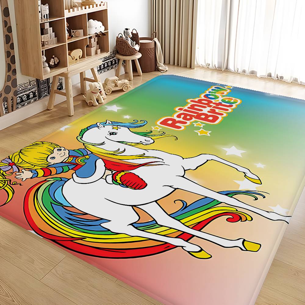 Ковер для коридора Rainbow Brite Аниме Нескользящий коврик для прачечной Декор для прачечной Балкон Детская гостиная Прикроватные коврики