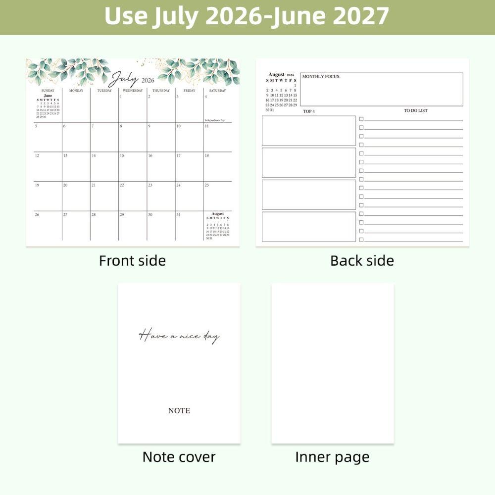 Thick Paper Desktop Calendar Portable Standing Flip Calendar English Calendar Time Management
