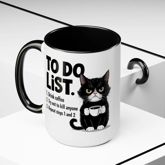 Кружка-список дел кота Керамическая чайная чашка с юмористическим списком