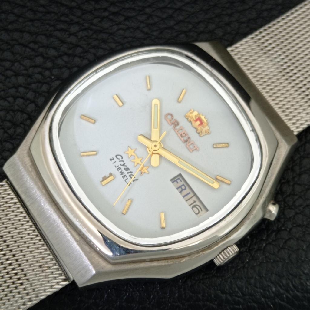 Orient КРИСТАЛЛ АВТОМАТИЧЕСКИЙ ВИНТАЖНЫЕ ЯПОНИЯ 46943 МУЖСКИЕ ЧАСЫ С БЕЛЫМ ЦИФЕРБЛАТОМ a704831-1