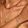 Bracelet Color Zircon Pendant Stainless Steel Fashion Personality Bracelet Electroplating 18K Color Retention