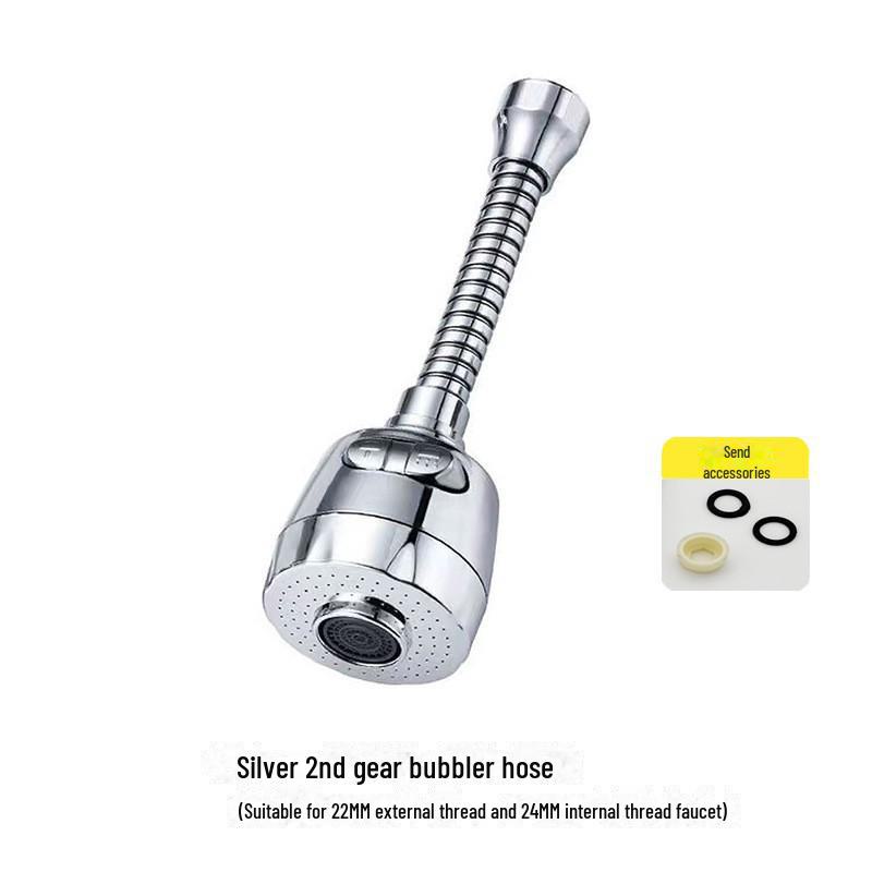 Универсальный вращающийся удлинитель для кухонного смесителя из нержавеющей стали - водосберегающая баблерная и усилительная душевая головка