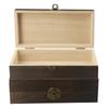 Rectangular Wooden Storage Box Retro Wooden Box Clamshell Wooden Box Retro Jewelry Box Gifts Box Desktop Organizer
