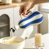 Ergonomic Grip Ceramic  Oil Bottle Striped Pattern Dispenser Container  Kitchen Accessories