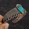 Браслет из хризоколлы Медная проволока Браслет-манжета Регулируемый браслет Дизайнерский браслет ручной работы Медная проволока Ювелирные изделия Браслет из драгоценного камня Для подарка