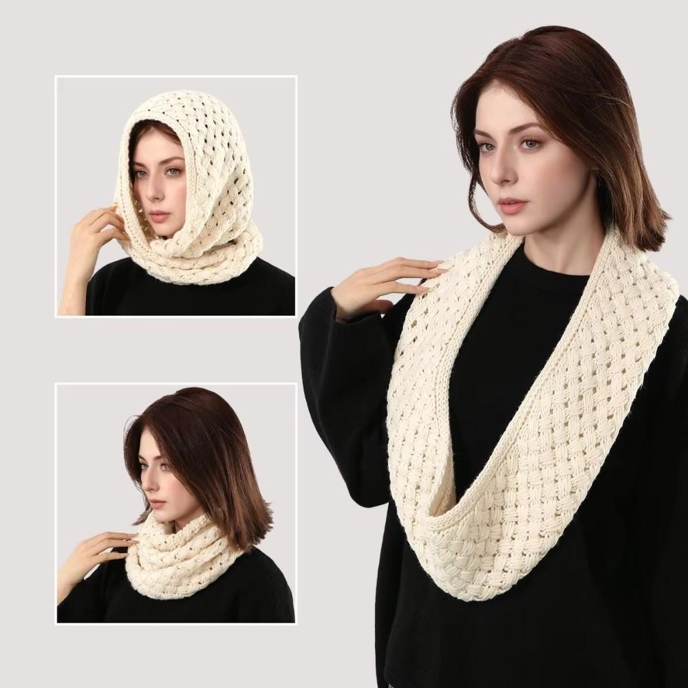 Knitted Material Knitted Ring Scarf Thick Warm Fabric Winter Knitted Scarf For Women