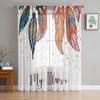 Красочные перья прозрачные занавески для гостиной современные вуалевые тюль оконные занавески для спальни кухонные шторы