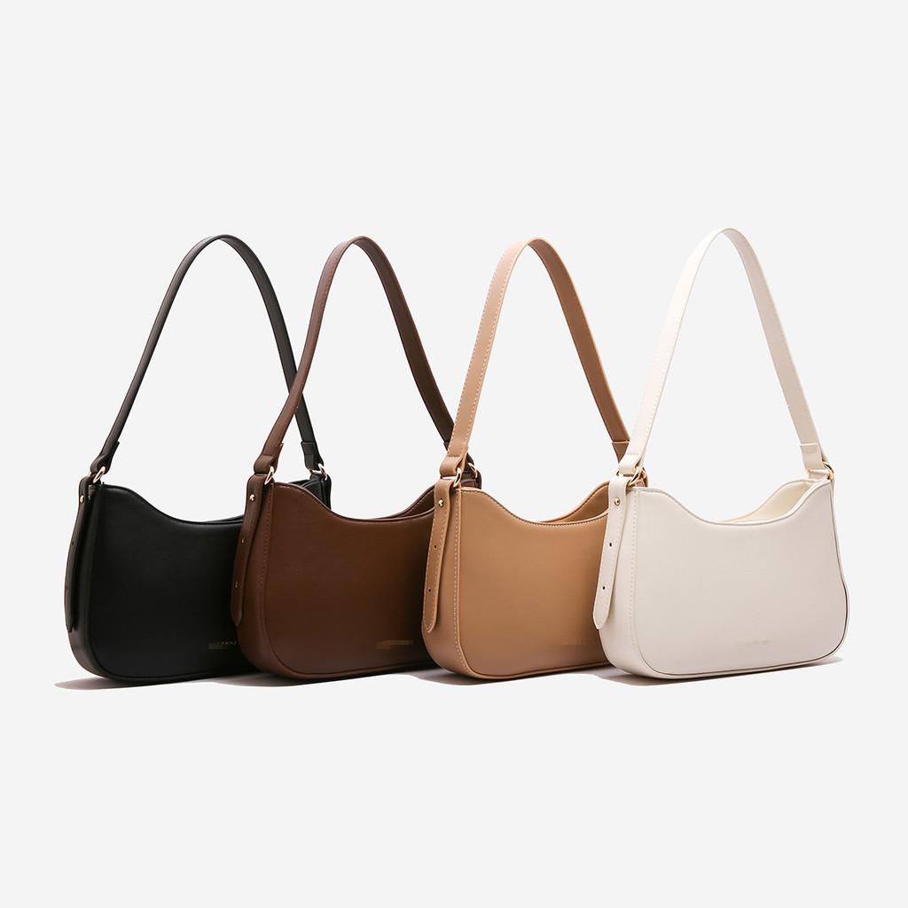 Ielgy Korean Version Crescent Bag Fashion Texture Shoulder Bag Large Capacity Retro Underarm Bag Portable