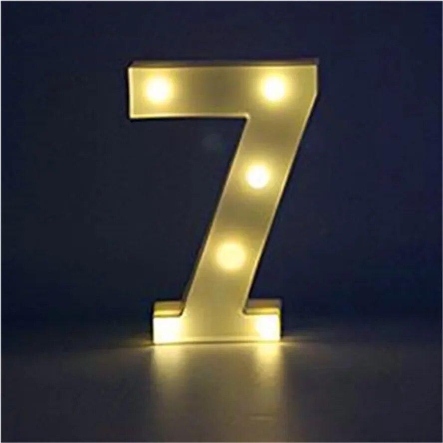 Alphabet Letter LED Lights Luminous Number Lamp Battery Warm Night Light for Home Wedding Birthday Christmas Party Decoration