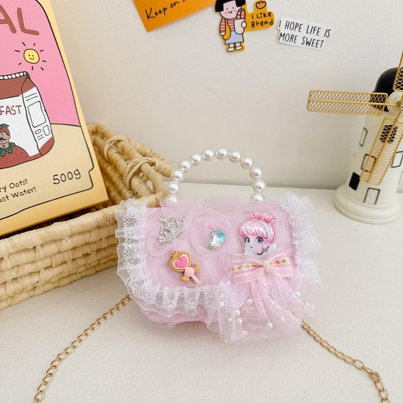 Pvc Fashionable Chain Bag For Children With Adorable Bowknot And Lining Breathable