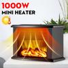 Electric Fireplace Heater Flame Display Mini Tabletop Warmer Simulation Heating Portable Mantelpiece Room Office Heating Winter