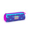 coral high Kids Lavender Pink Heart Patterned Three Compartment Pencil Bag 22006