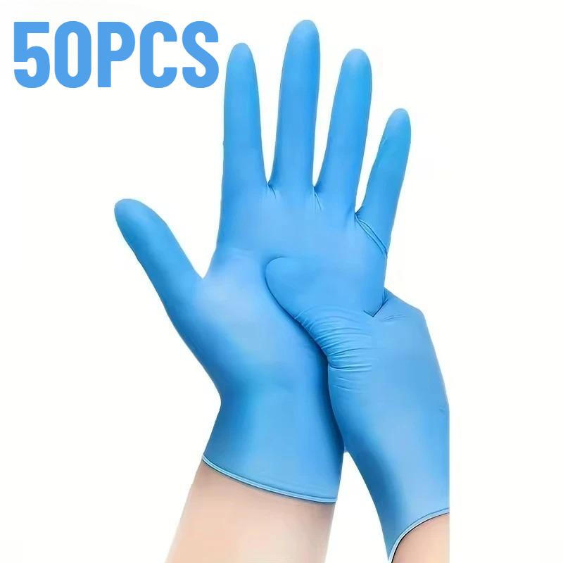 30/50/100PCS Blue Nitrile Gloves Disposable Cleaning Gloves Dishwashing Hairdressing Pet Bathing Kitchen Bathroom Cleaning Tool