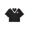 Puma Letter Print Breathable Short Sleeve Polo Shirt Women tops Black 622971-01