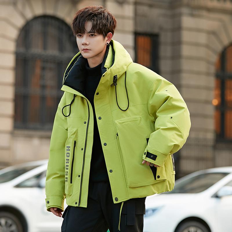 Down Jacket Men's Short Winter Winter Winter Hooded Casual Warm Cold Duck Down Handsome