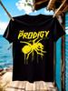 Графическая футболка - Смелый шрифт 'Prodigy' и дизайн с пауком, черная и желтая