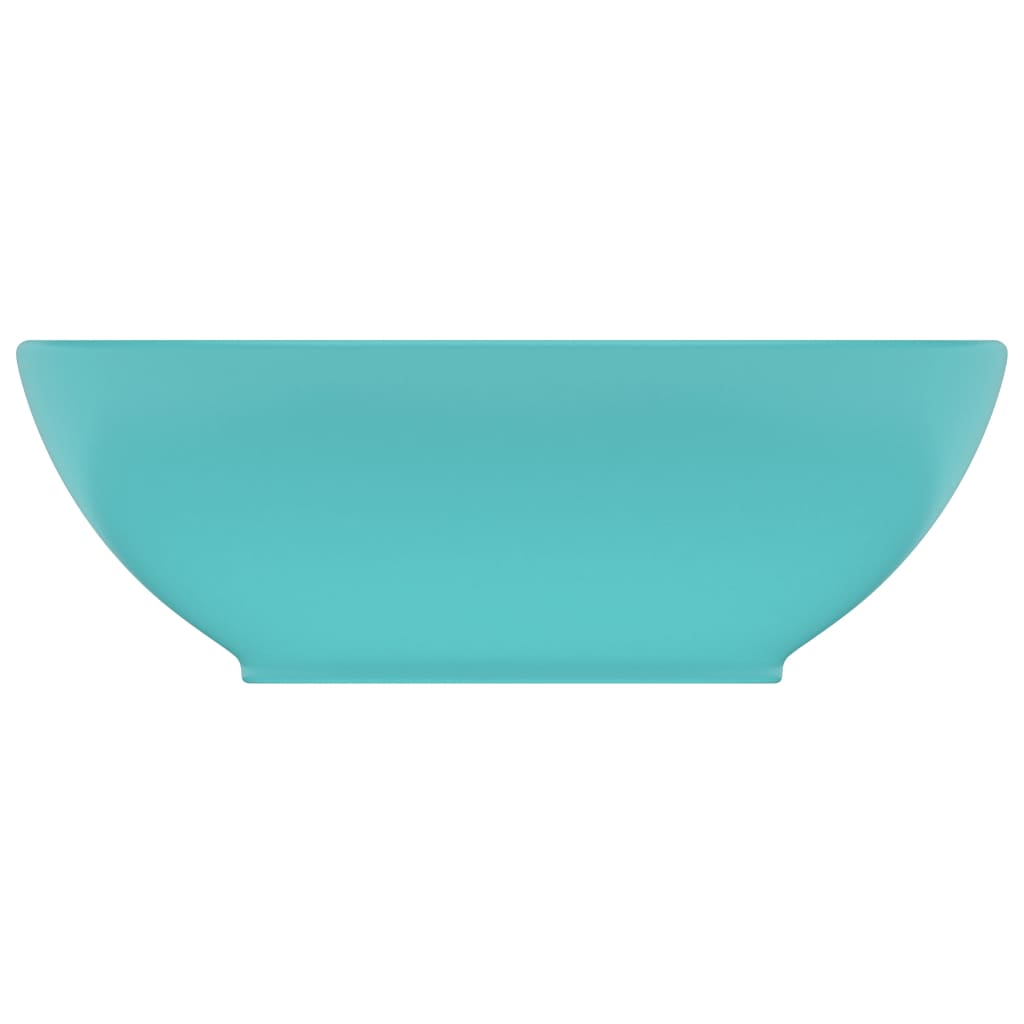 Luxurious Oval Wash Basin Matte Light Green 40 x 33 cm Ceramic